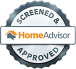 A prestigious seal indicating that a home service professional has been approved by Home Advisor.