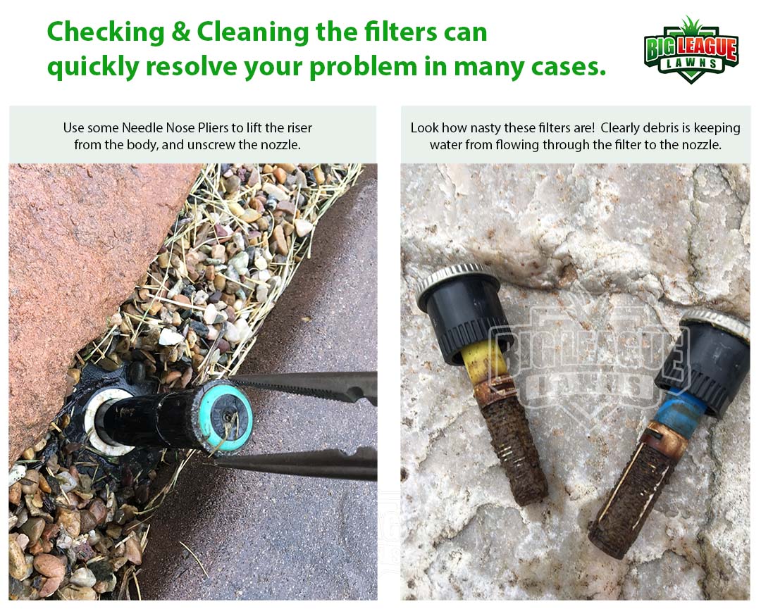 Checking and cleaning the lawn care filters can quickly resolve problem in many cases.